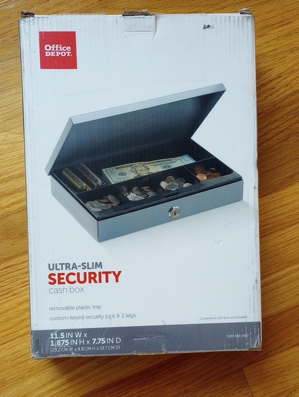 Office Depot Ultra-Slim Security Cash Box – Silver
